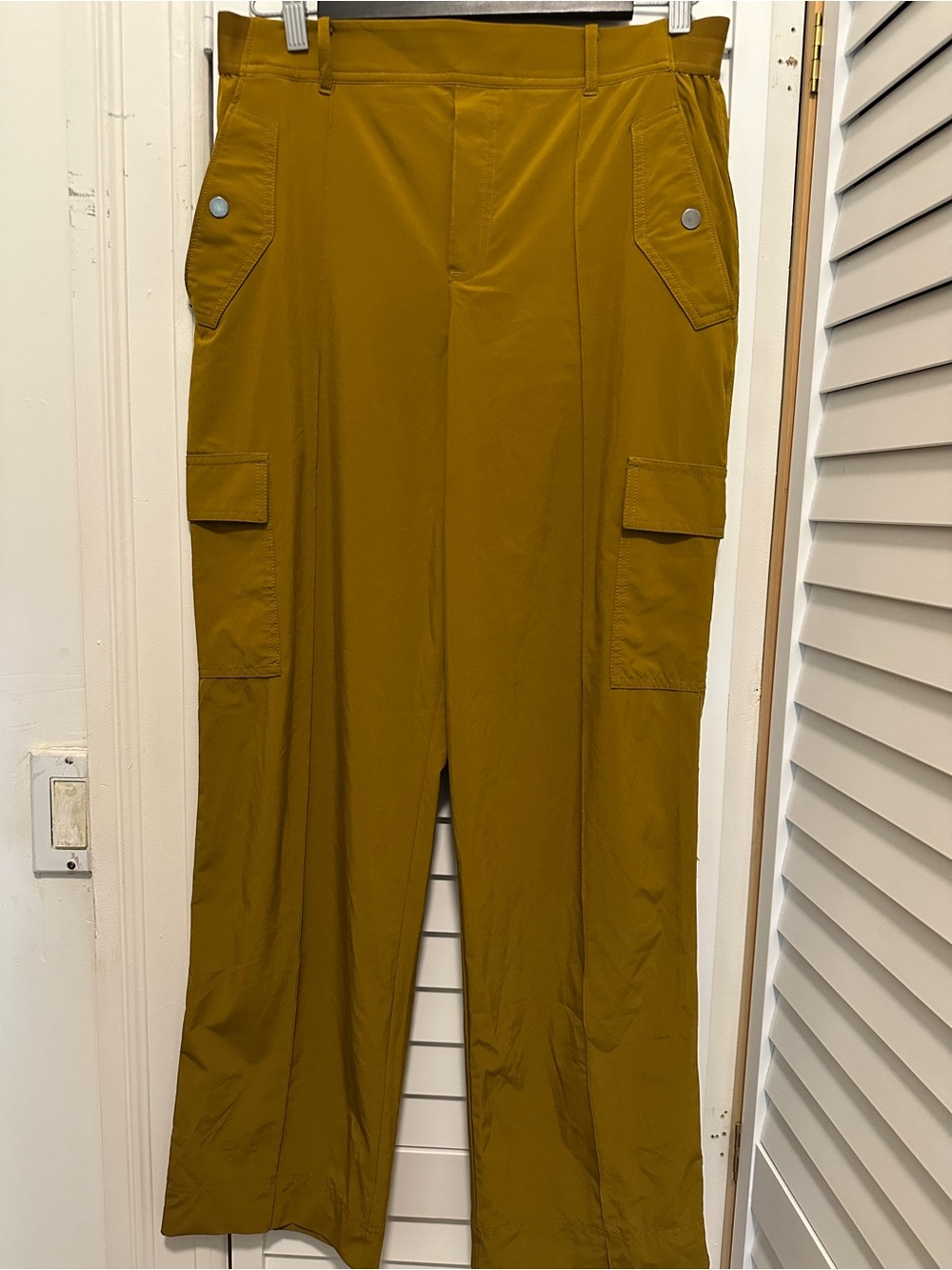 Athleta Cargo Wide-Leg Pants in Mustard